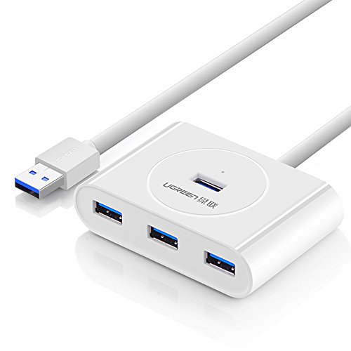 UGREEN 4 Port USB 3.0 Hub Super Speed Verteiler 5Gbs 1m, Weiß von UGREEN