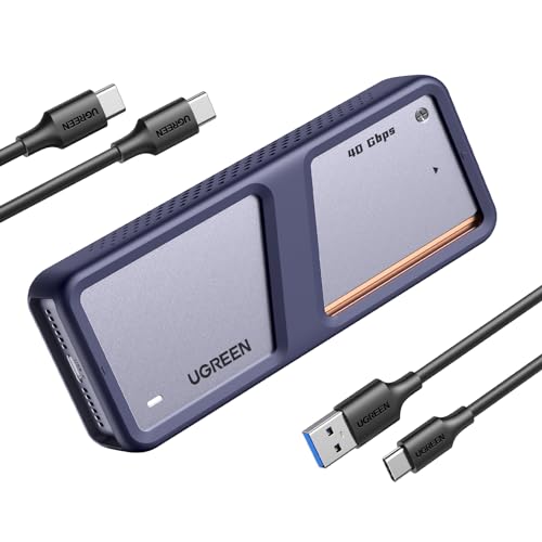 UGREEN USB 4 M2 Gehäuse, 40Gbps NVMe Gehäuse mit leistungsstarker Kühlleistung, USB M2 SSD Adapter für Datenspeicher, kompatibel mit MacBook Pro M4/M4 Pro und M4 Max, HP Celeron N4120, Mac mini M4 von UGREEN