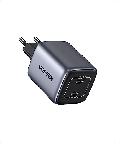 UGREEN USB C Ladegerät 45W Nexode GaN Dual USB C Netzteil unterstützt Superschnellladen 2.0 kompatibel mit iPhone 16 Pro Max, Galaxy S24 Ultra, S23, MacBook, iPad Pro, Tab A8, Pixel, HomePod von UGREEN