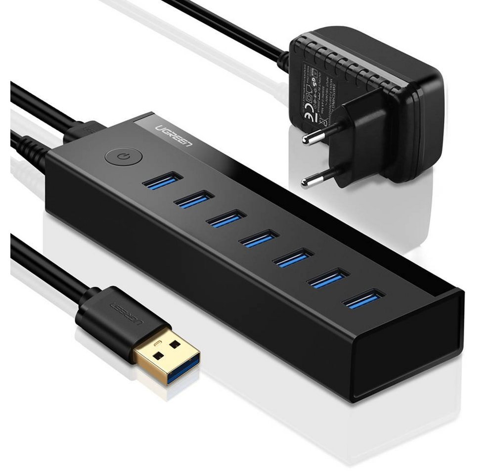 UGREEN 7in1 USB Hub Adapter 7x USB 3.0 Ladeadapter Ein/Aus Schalter HUB von UGREEN