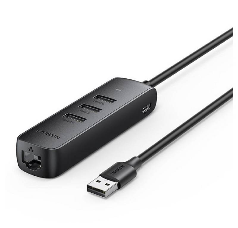 UGREEN Adapter USB Typ C - Ethernet RJ45 / 3 x USB-Adapter schwarz USB-Adapter von UGREEN
