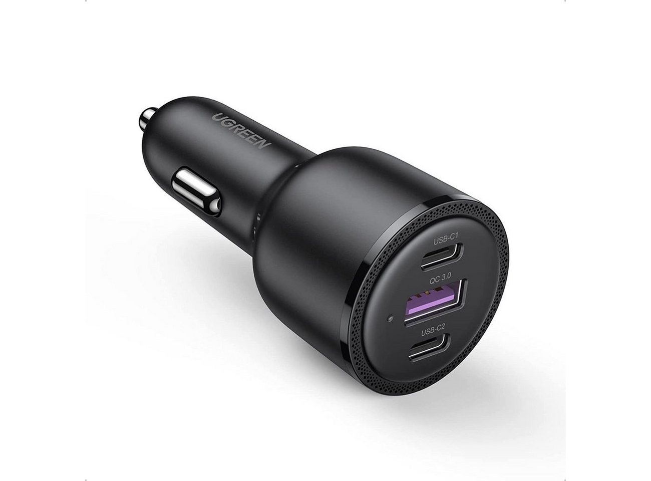 UGREEN Autoladegerät 2x USB Typ C / 1x USB 69W 5A PD QC schwarz Schnelllade-Gerät (1-tlg) von UGREEN