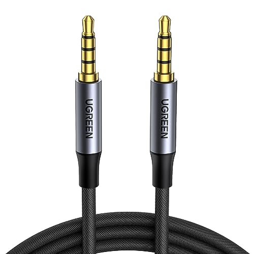 UGREEN Aux Kabel 3.5 Klinke auf 3.5 Klinke Kabel , 4 Polig unterstützt Mikrofon für Headset(CTIA), Handy, Auto Radio, MP3 Player, Lautsprecher, PS4, Xbox One usw.(1m) von UGREEN