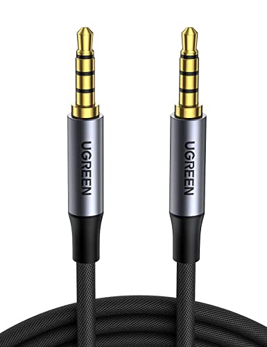 UGREEN Aux Kabel 3.5 Klinke auf 3.5 Klinke Kabel 3.5mm klinkenkabel 4 Polig unterstützt Mikrofon für Headset(CTIA), Handy, Auto Radio, MP3 Player, Lautsprecher, PS4, Xbox One usw.(2m) von UGREEN