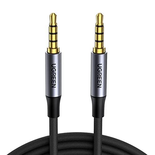 UGREEN Aux Kabel 3.5 Klinke auf 3.5 Klinke Kabel 3.5mm klinkenkabel 4 Polig unterstützt Mikrofon für Headset(CTIA), Handy, Auto Radio, MP3 Player, Lautsprecher, PS4, Xbox One usw.(3m) von UGREEN