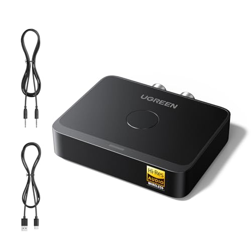 UGREEN Bluetooth 6.0 Adapter Stereoanlage mit LDAC Dekodierung, Hi-Res Audio Gold Standard Zertifizierung, Aux Bluetooth Audio Empfänger kompatibel mit Lautsprecher, Verstärker und Autoradio von UGREEN