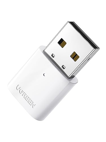 UGREEN Bluetooth Adapter für PC, Bluetooth Stick für Windows 11/10/8.1/7, USB Bluetooth Dongle für Desktop PC, Laptop, Maus, Tastatur, Kopfhörer, Controller (Weiß) von UGREEN