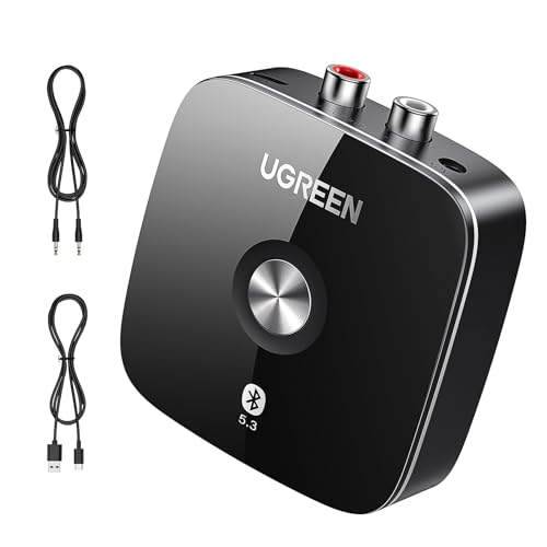 UGREEN Bluetooth Audio Adapter HiFi Bluetooth 5.3 Empfänger mit Cinch Klinke Buchse, 10M Reichweite, Receiver mit 3D Surround für Stereoanlage Lautsprecher und Verstärker von UGREEN