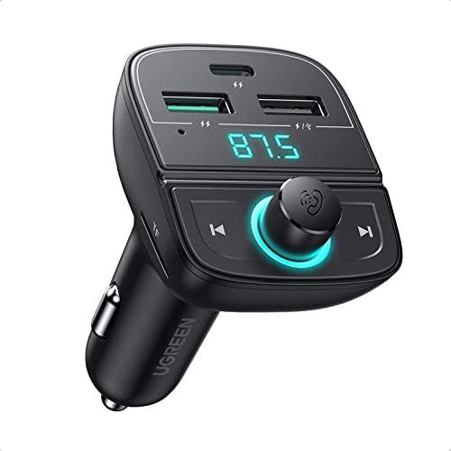 UGREEN Bluetooth FM Transmitter Auto Radio Adapter, 20W USB C Auto Ladegerät PD und QC netzteil mit Freisprecheinrichtung, 5.0 Wireless Bluetooth Musik Player unterstützt USB-Stick und TF-Karte von UGREEN