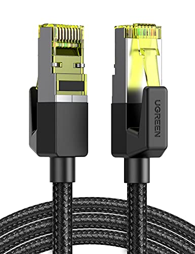 UGREEN CAT 7 Lan Kabel 10000Mbits Netzwerkkabel Ethernet Kabel Gigabit RJ45 POE Internet Kabel kompatibel mit PS5/4, Switch, Router, Modem, Steam Deck, Xbox usw. (0,5M) von UGREEN