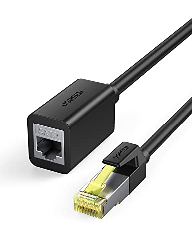 UGREEN CAT 7 Lan Kabel Verlängerung - 10,000Mbits/10Gbits - Lan Verlängerung Netzwerkkabel Ethernet Verlängerung RJ45 verlängerungskabel kompatibel mit Cat8 Cat7 CAT6 Cat8. - Schwarz(2M) von UGREEN