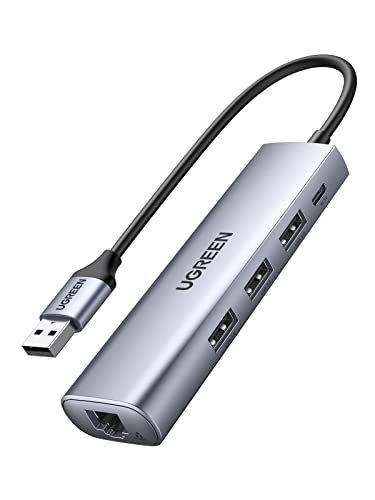 UGREEN CM266 Hub Adapter 5in1 USB, 3X USB 3.0, Micro USB, RJ45 (grau) von UGREEN