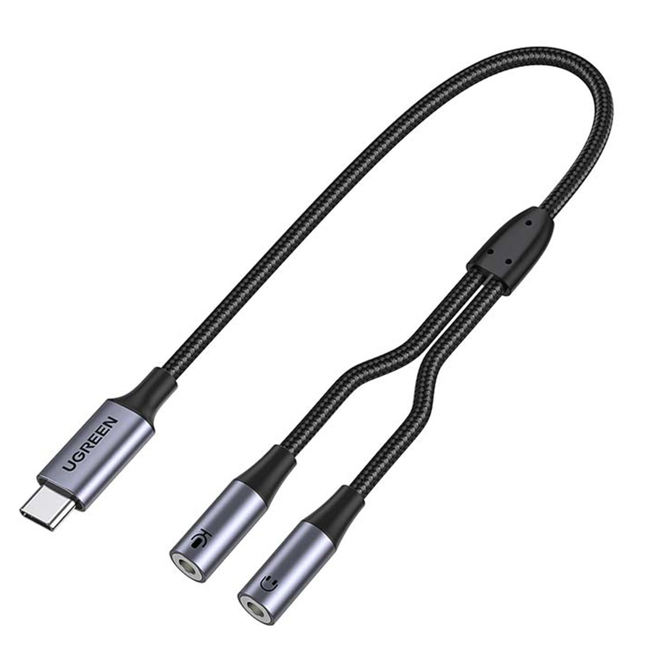 UGREEN CM445 Audioadapter, USB-C auf 2X Mini Jack 3,5mm Aux Grau Audio-Adapter von UGREEN