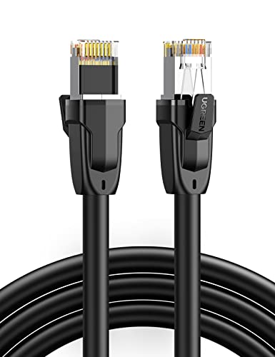 UGREEN Cat 8 Ethernet Kabel 40 Gbps 2000 MHz LAN Kabel S/FTP Netzwerkkabel Mehrfache Abschirmungen Patchkabel mit RJ45 unterstützt für Router, Switch, PS5, PS4/3, Smart TV usw (3M) von UGREEN