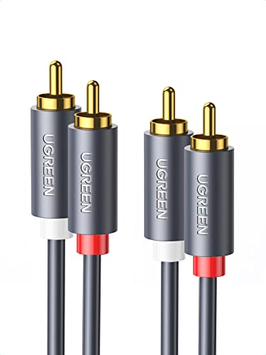 UGREEN Cinch Kabel Stereo Cinch Audio Kabel Cinch auf Cinch 2RCA Kabel für Verstärker, Heimkino, Fernsehen, DVD usw. Vergoldeter Kontakte (3M) von UGREEN