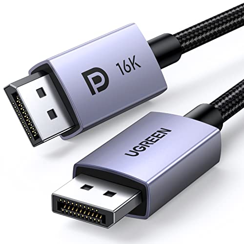 UGREEN DisplayPort 2.1 Kabel VESA-zertifiziert, DP 2.0 Unterstützt 16K@30Hz, 8K@60Hz, 4K@240Hz 80 Gbps HDR, HDCP, DisplayPort 2.1 Kabel, Kompatibel mit Gaming Monitor (3M) von UGREEN