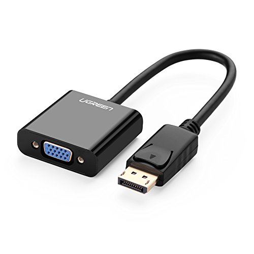 UGREEN DisplayPort auf VGA Adapter Full HD 1080P DisplayPort Stecker auf VGA Buchse Konverter für Monitor, Projektor, Grafikkarten, Beamer usw Schwarz von UGREEN