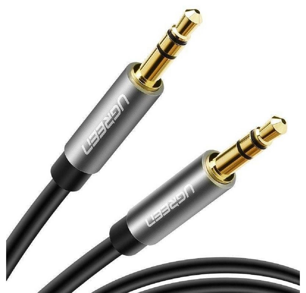 UGREEN Flachwinkelkabel AUX Audiokabel 3,5 mm Miniklinke 0,5 m silber Audio-Kabel von UGREEN