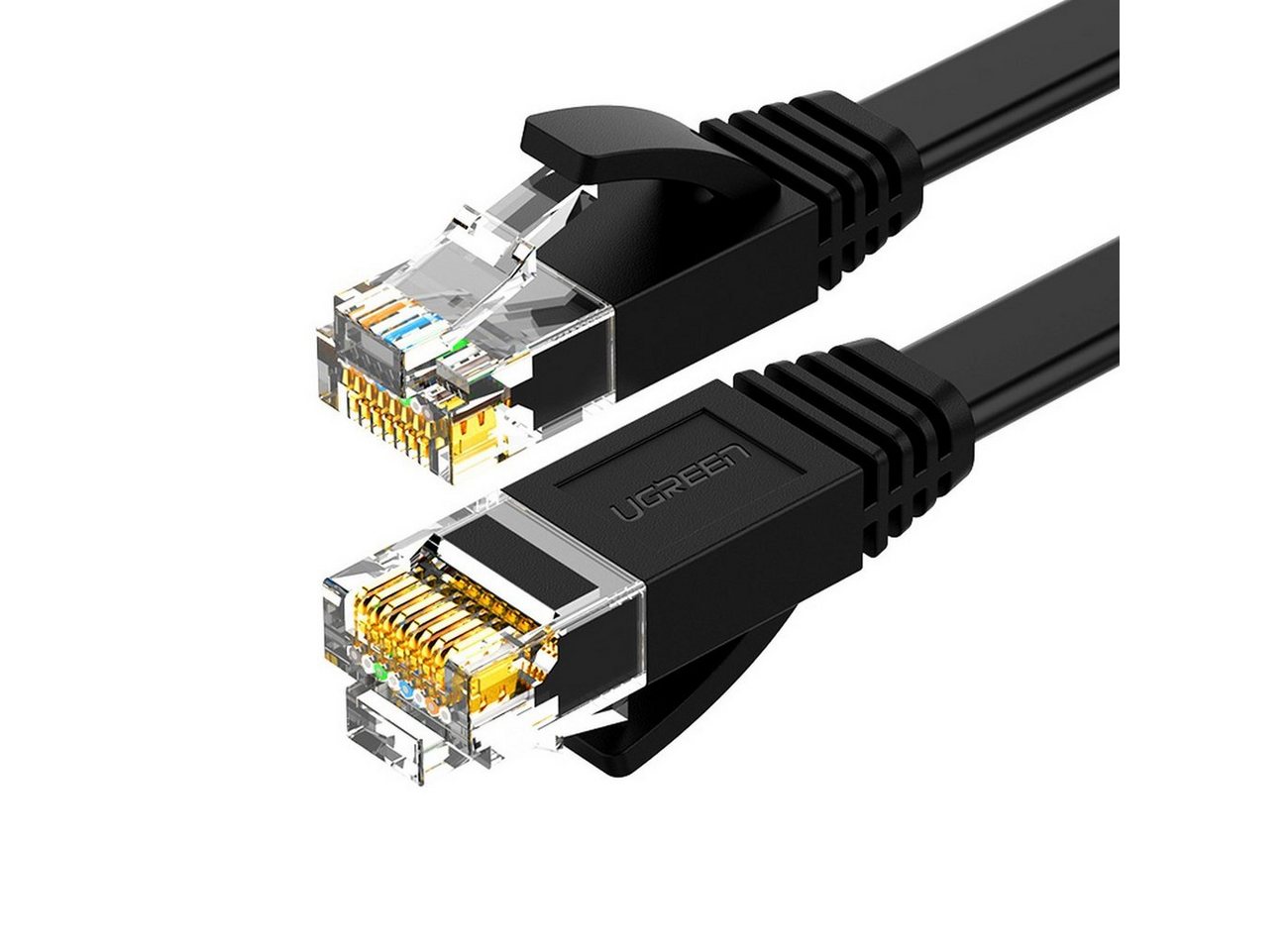 UGREEN Flat RJ45 LAN Ethernet Kabel Cat. 6 flaches Netzwerkkabel 1000 Mbps LAN-Kabel, (50 cm) von UGREEN