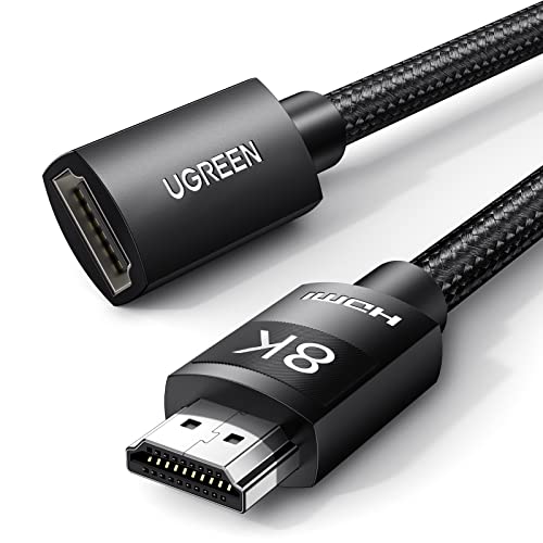 UGREEN HDMI 2.1 Verlängerungskabel 10K 8K 60Hz 4K 120Hz 144Hz HDMI Verlängerung Stecker auf Buchse mit Ethernet 48Gbps UHD eARC Dynamic HDR 10+ HDCP 2.3 kompatibel mit TV Stick, HDTV, PS5/PS4(2M) von UGREEN