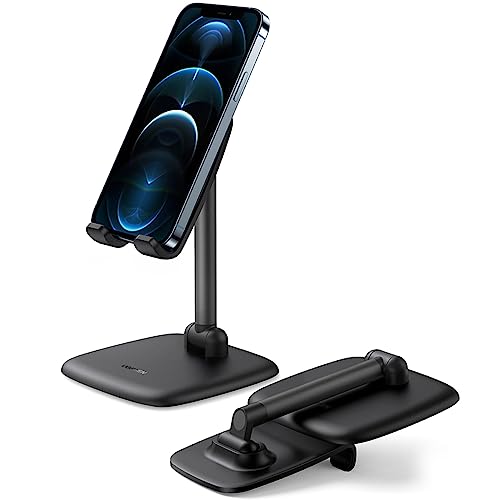 UGREEN Handy Ständer verstellbar für Tisch Handy Aufsteller Smartphone Ständer klappbar kompatibel mit iPhone 15 14 13 12 Galaxy S23 Ultra 4,7-7,9" (Schwarz) von UGREEN