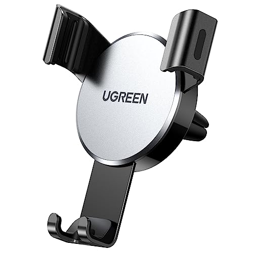 UGREEN Handyhalterung Auto Handy Halterung PKW Lüftung Schwerkraft Handy Autohalterung KFZ Handyhalter fürs Auto kompatibel mit iPhone 15 14 13 Pro Max, Galaxy S23 S22 S21, Huawei Xiaomi usw.(Silber) von UGREEN