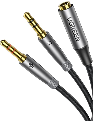 UGREEN Headset Mikrofon Adapter mit Nylon Mantel Metall Gehäuse, 3.5 Klinkenkabel Y Adapter Audio Splitter mit Separater Mikrofon und Kopfhörer Stecker kompatibel mit PC, Gaming Headset usw. 20cm UGREEN Headset Mikrofon Adapter mit Nylon Mantel Metall Gehäuse, 3.5 Klinkenkabel Y Adapter Audio Splitter mit Separater Mikrofon und Kopfhörer Stecker kompatibel mit PC, Gaming Headset usw. 20cm von UGREEN