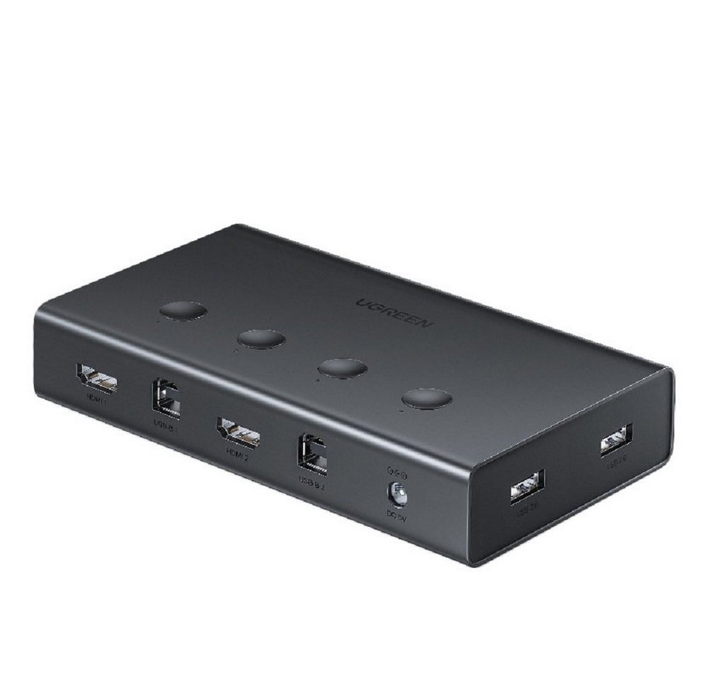 UGREEN KVM (Tastatur Video Maus) Schalter 4x1 HDMI 4xUSB 4xUSB Typ B schwarz USB-Adapter von UGREEN