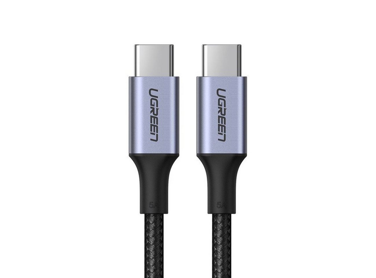 UGREEN Kabel USB Typ C 100 W Power Delivery Quick Charge 3.0 Kabel grau Smartphone-Kabel, (200 cm) von UGREEN