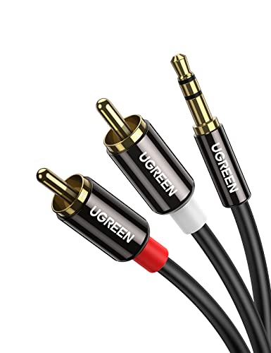 UGREEN Klinke auf Cinch Kabel 3,5mm Klinke Chinch Stereo Audio Kabel für TV, PC, Handy, MP3-Player, Lautsprecher, Heimkino, Autoradio, Tablet, Verstärker, Soundbar usw. (5m) von UGREEN