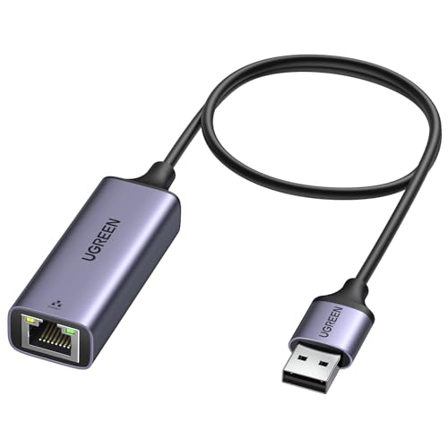 UGREEN LAN Adapter 3.0 1000 Mbps Ethernet Adapter USB auf RJ45 Gigabit Netzwerkadapter auf USB Aluminium kompatibel mit Switch,Mi Box,Laptop unter Win 11/10/ 8.1/8, Mac OS, Linux（Grau, 50cm） von UGREEN