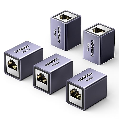 UGREEN LAN Kabel Verlängerung RJ45 Kupplung 10 Gigabit LAN Kabel Kupplung LAN Verbinder Ethernet Verlängerung Netzwerkkabel Kupplung LAN Kupplung Cat7/ Cat6/ Cat5e/ Cat5（Grau-5 Stück） von UGREEN
