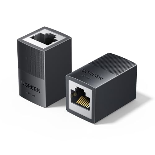 UGREEN LAN Kabel Verlängerung RJ45 Kupplung 10Gbps LAN Verbinder Netzwerkkabel Verbinder Unterstützen POE mit Abschirmfunktion kompatibel Cat7/ Cat6/ Cat5e/ Cat5（Schwarz-1 Stück） von UGREEN