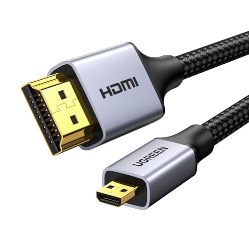 UGREEN Micro HDMI Kabel 4K Micro HDMI auf HDMI Kabel Micro HDMI 2.0 Kabel mit Ethernet 3D Full HD 1080P HDR ARC kompatibel mit Raspberry Pi 5/4, Kamera, TV usw.(2M) von UGREEN
