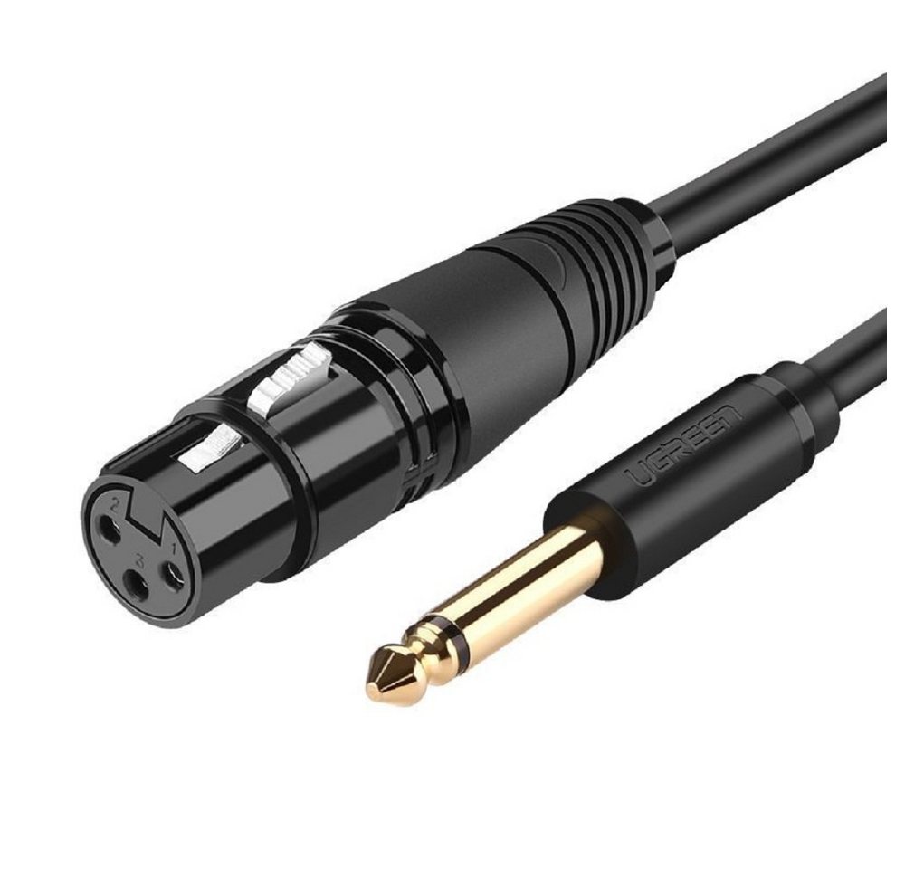 UGREEN Mikrofonkabel zu XLR Mikrofon (weiblich) - 6,35 mm Klinke (männlich) Audio-Kabel, (200 cm) von UGREEN