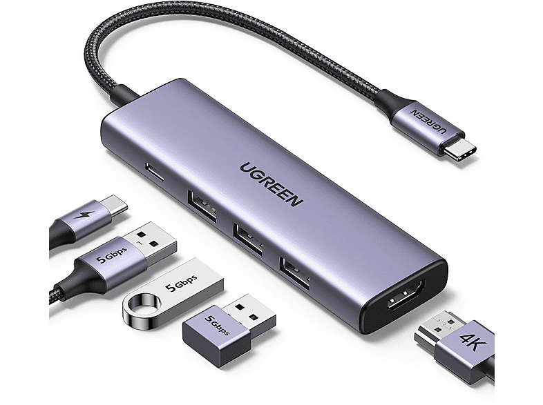 UGREEN Multifunktion USB-C Hub, Gray UGREEN Multifunktion USB-C Hub, Gray von UGREEN