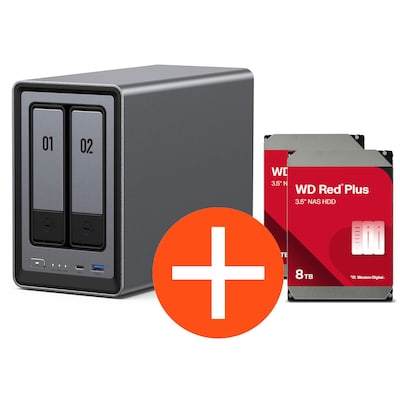 UGREEN NASync DXP2800 NAS System 2-Bay 16TB inkl. 2x WD WD80EFPX NAS HDD - 8 TB UGREEN NASync DXP2800 NAS System 2-Bay 16TB inkl. 2x WD WD80EFPX NAS HDD - 8 TB von UGREEN