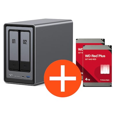 UGREEN NASync DXP2800 NAS System 2-Bay 8TB inkl. 2x WD WD40EFPX NAS HDD - 4 TB UGREEN NASync DXP2800 NAS System 2-Bay 8TB inkl. 2x WD WD40EFPX NAS HDD - 4 TB von UGREEN