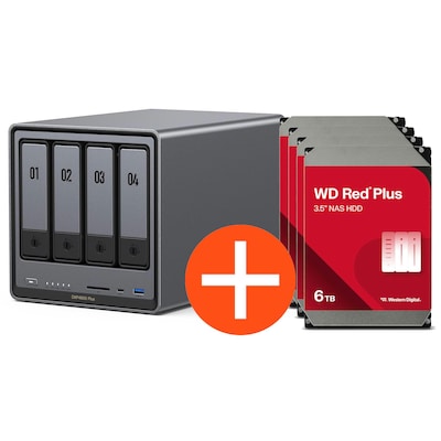 UGREEN NASync DXP4800 Plus NAS System 4-Bay 32TB inkl. 4x WD WD80EFPX NAS HDD - 8 TB UGREEN NASync DXP4800 Plus NAS System 4-Bay 32TB inkl. 4x WD WD80EFPX NAS HDD - 8 TB von UGREEN