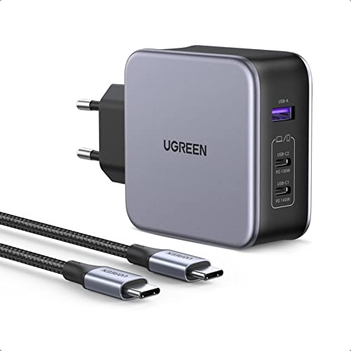 UGREEN Nexode 140W USB C Ladegerät PD 3.1 USB C Netzteil GaN 3-Port Power Adapter kompatibel mit MacBook Pro 16" 2021, Dell XPS, iPhone 16 Pro Max/Pro/16/15 Pro Max/15, Galaxy S24 Ultra/S23/S22 usw. UGREEN Nexode 140W USB C Ladegerät PD 3.1 USB C Netzteil GaN 3-Port Power Adapter kompatibel mit MacBook Pro 16" 2021, Dell XPS, iPhone 16 Pro Max/Pro/16/15 Pro Max/15, Galaxy S24 Ultra/S23/S22 usw. von UGREEN