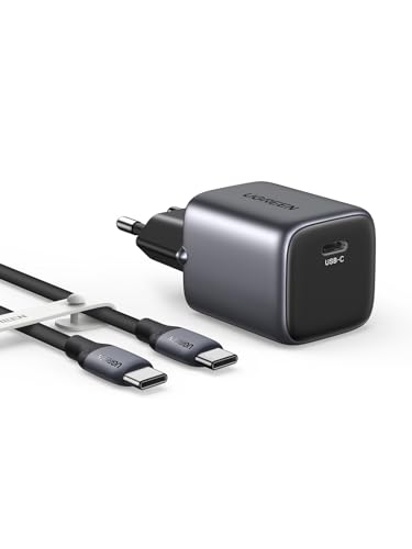 UGREEN Nexode 30W USB C Ladegerät mit 1m USB C auf USB C Kabel USB C Netzteil GaN Schnellladegerät kompatibel mit iPhone 15, 15 Pro, 15 Pro Max, Galaxy S24, S23, S22, S21, Pixel, iPad, Tab S8, A8 von UGREEN