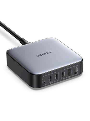 UGREEN Nexode USB C Ladegerät 200W PD Netzteil 100W+100W 6-Ports GaN Charger PPS kompatibel mit MacBook Pro/Air M2, iPhone 14 Pro/14 Pro Max, iPad Pro, Galaxy S23 Ultra, S23+, S23 von UGREEN