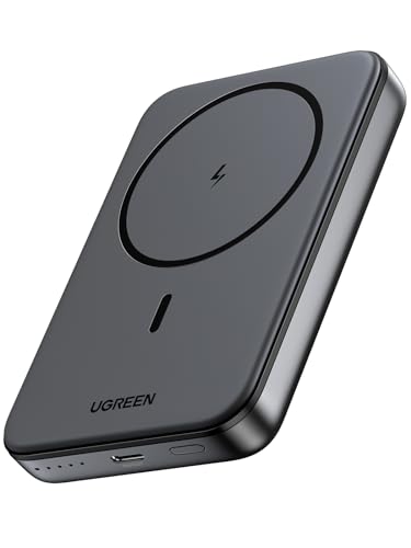 UGREEN Nexode Wireless Powerbank 10000mAh Magnetische Power Bank mit USB-C 20W, kabellose Externe powerbank MagSafe kompatibel mit iPhone 16 Pro Max/16 Pro/16/15 Pro Max/Pro/15/14(Schwarz) von UGREEN