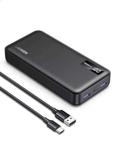 UGREEN Power Bank 20.000mAh 22.5W, Externer Handyakku mit USB C Input&Output PD 20W Powerbank mit digitalem Display, kompatibel mit iPhone 15 Pro/Pro Max/15/14, Galaxy S24 Ultra, Pixel 8 und mehr von UGREEN