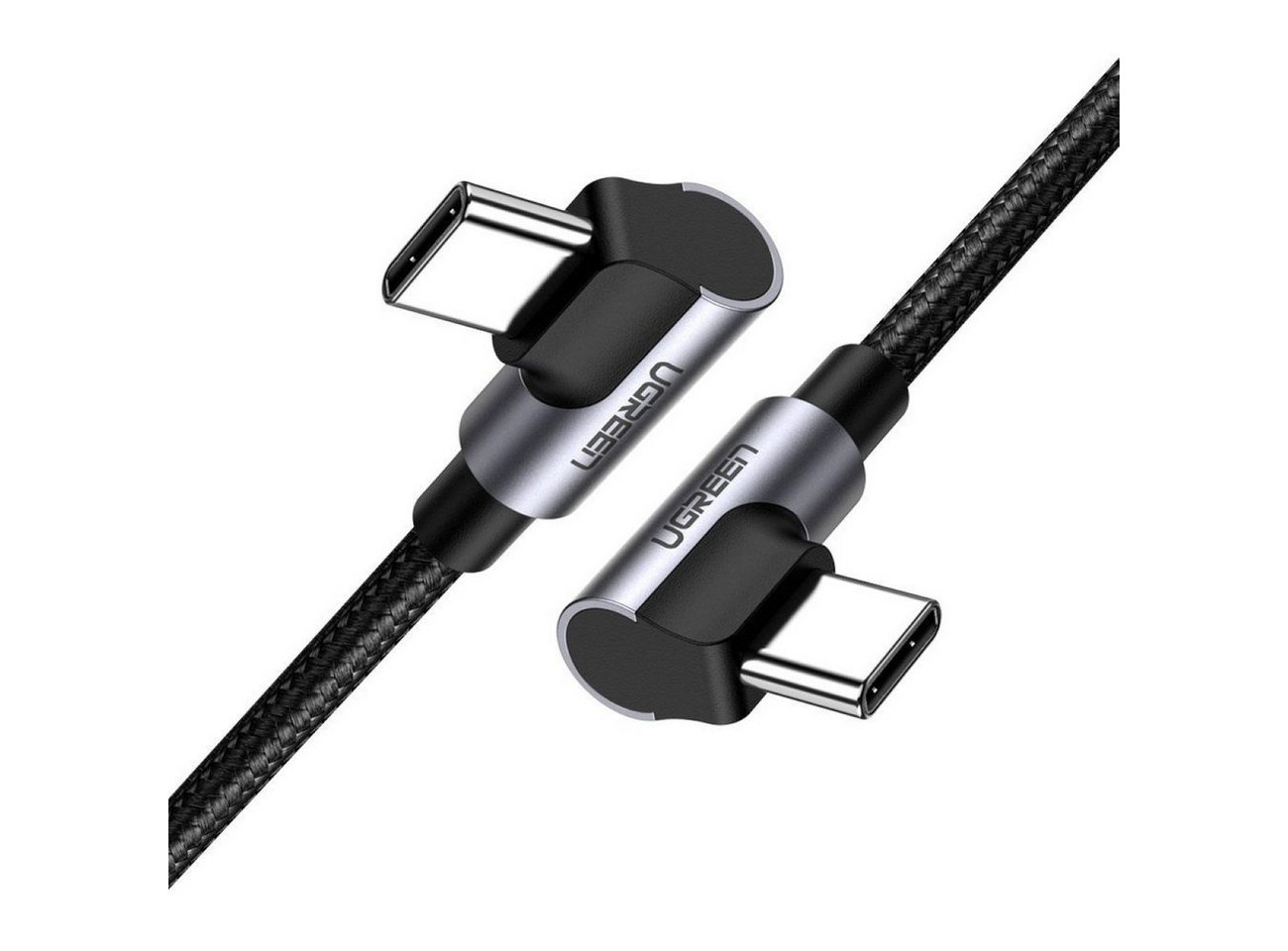 UGREEN Rechtwinkliges Kabel mit seitlichem Stecker USB Type C 1 m grau Smartphone-Kabel von UGREEN