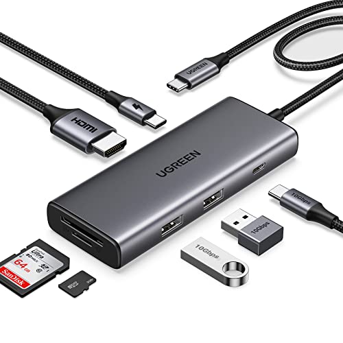 UGREEN Revodok Pro 107 USB C Docking Station 10Gbps USB-C & USB-A Ports USB 3.2 gen 2, 4K HMDI, PD100W, SD/TF USB C Hub Kompatibel mit iPhone 15, MacBook, iPad, Surface, Steam Deck, Galaxy S24 usw. von UGREEN