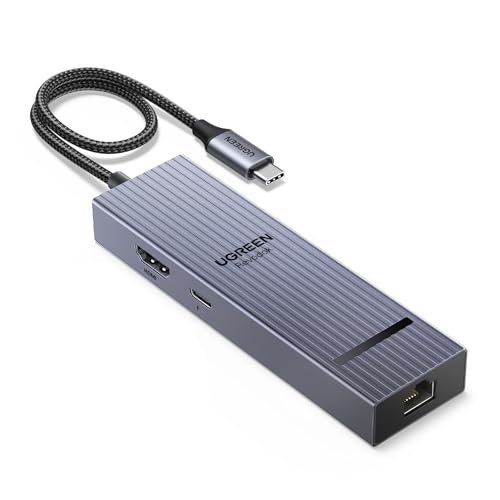UGREEN Revodok Pro 10Gbps USB C Hub HDMI 4K@60Hz Ethernet Adapter mit 2*USB A 3.2 & USB C 3.2 Kompatibel mit iPhone 16 Serie, iPad Pro/Air, MacBook Pro/Air, Mac mini M4/M4 Pro, Steam Deck usw. von UGREEN