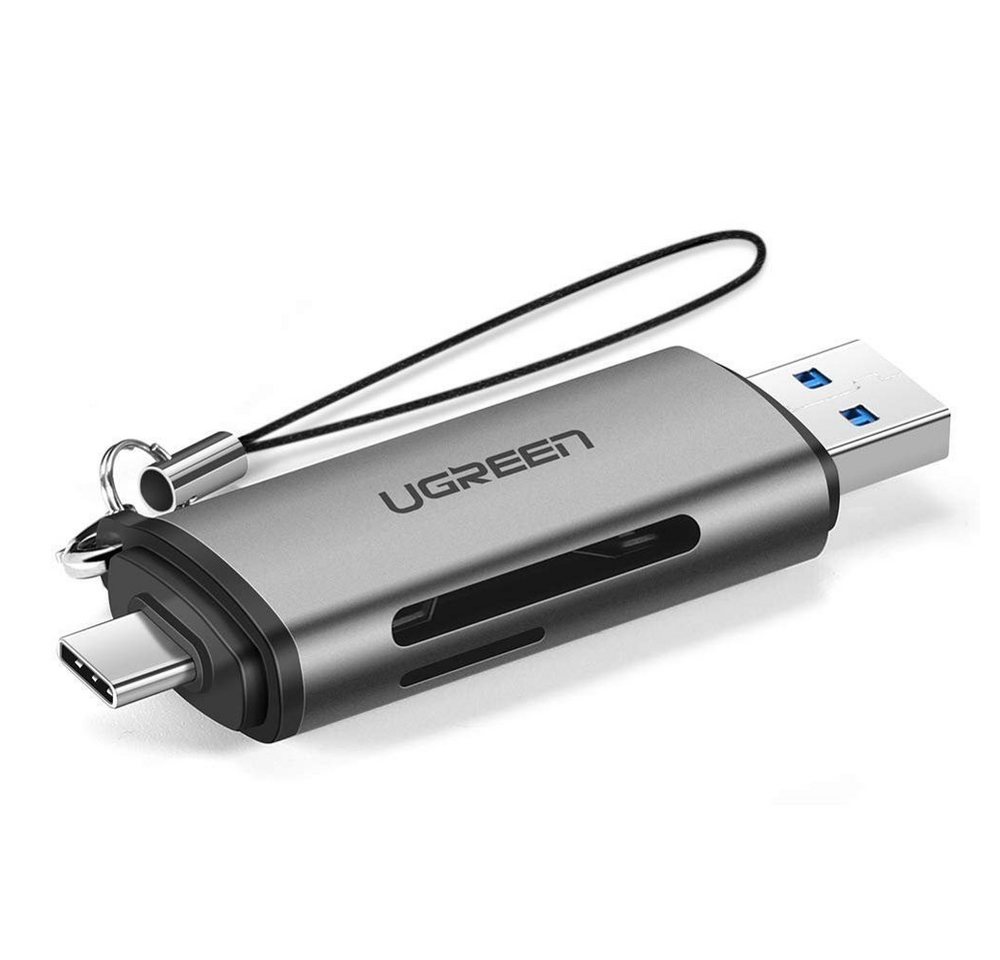 UGREEN SD / Micro SD Kartenleser für USB 3.0 / USB Typ C 3.0 Adapter grau USB-Adapter von UGREEN