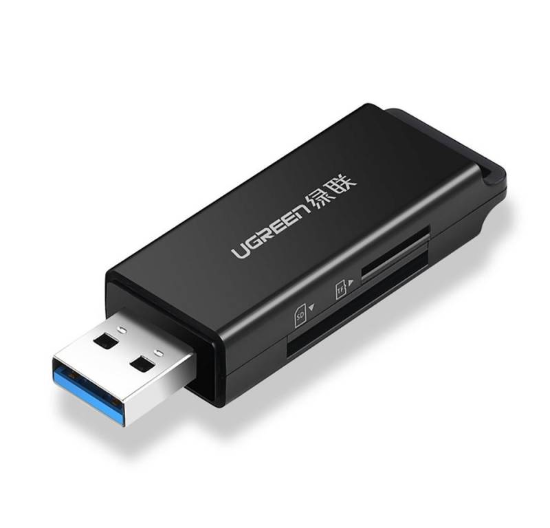 UGREEN Speicherkartenleser tragbarer TF/SD-Kartenleser für USB 3.0, Schwarz von UGREEN