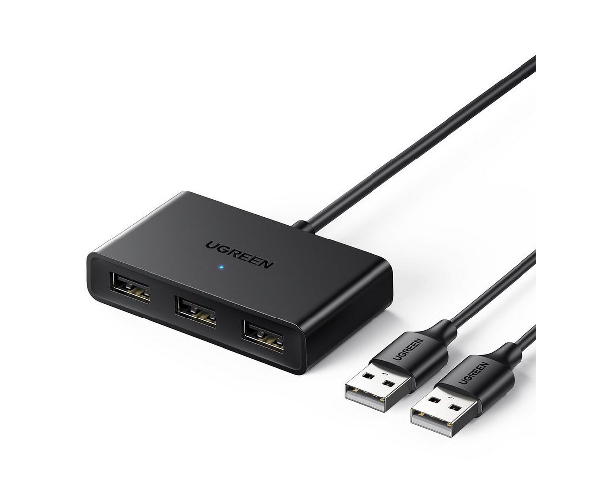 UGREEN Switch Adapter Schaltbox USB 2 Eingänge - 3 Ausgänge schwarz Netzwerk-Switch von UGREEN